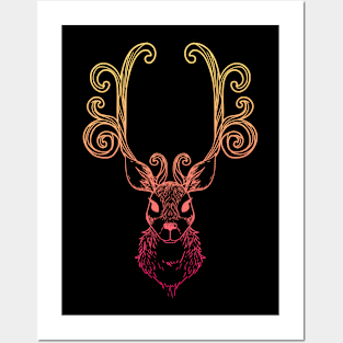 Reindeer antlers Posters and Art